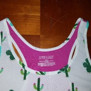 NWT🌺women's small cactus tank with pink back